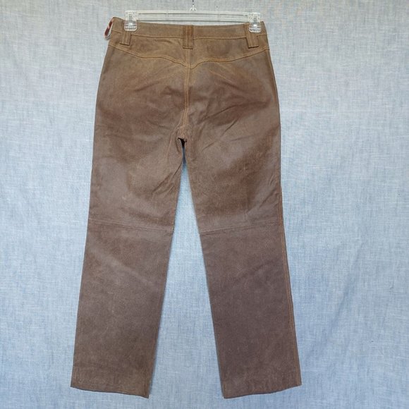 Margaret Godfrey  Genuine Suede Leather  Utility Pants 6 Brown - Picture 8 of 11